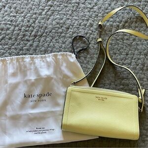 kate spade Lemon Yellow Pebbled Leather Crossbody Bag